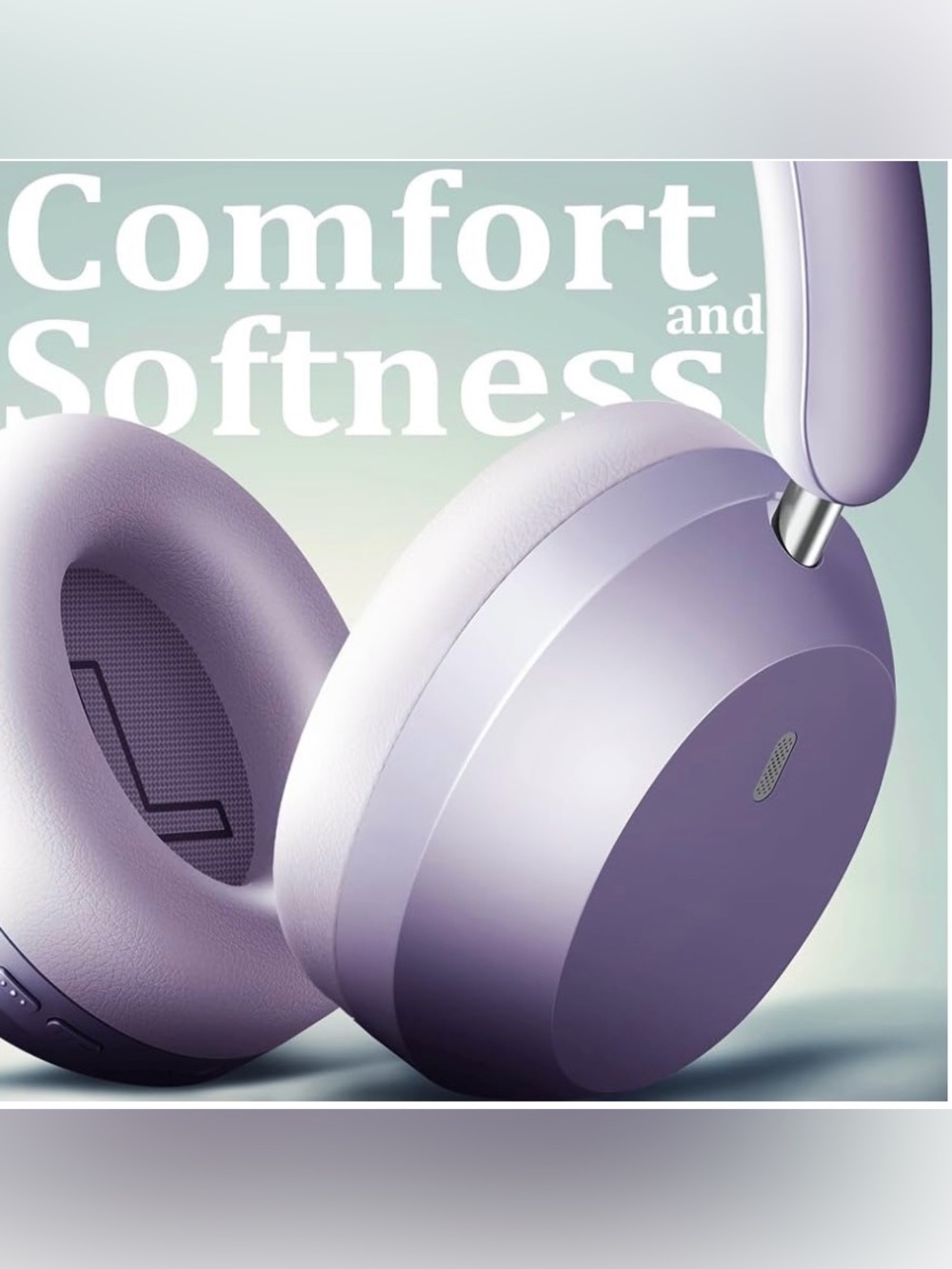 Wentronic Y04 Purple Wireless Bluetooth ANC Over-Ear Headphones - Picture 5 of 9
